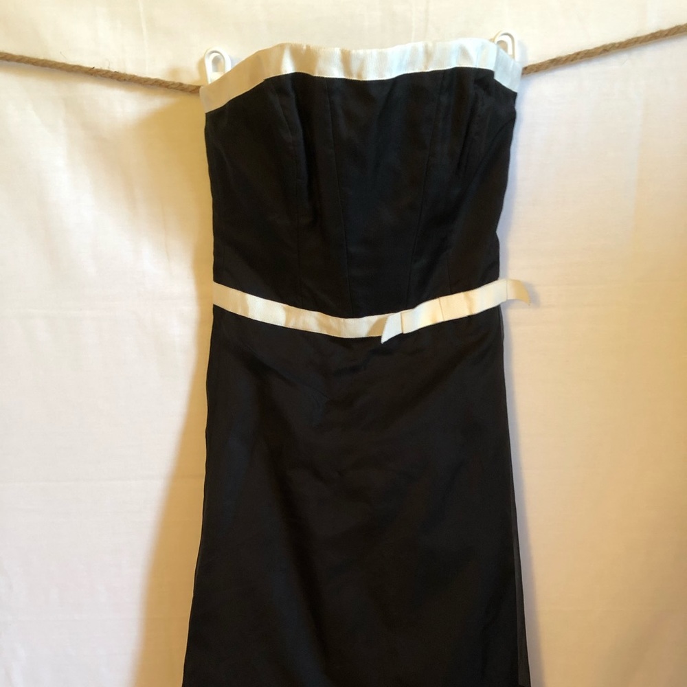 Nicole Miller strapless black & white trim dress